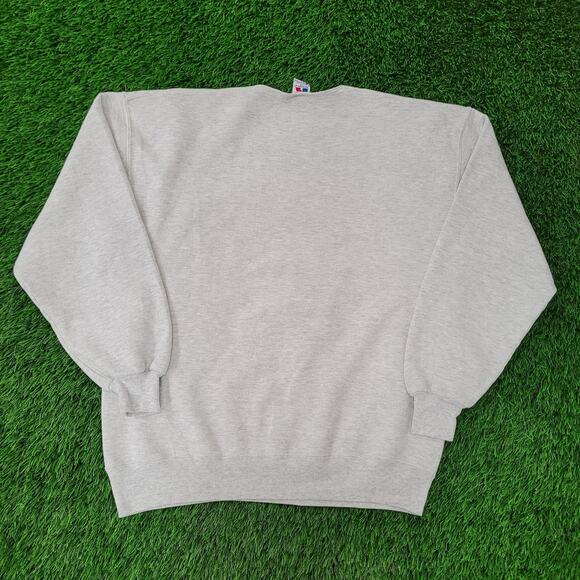 Vintage 80s Oklahoma Dad Sweatshirt XL 23x27 Gray Arch-Spellout - Picture 8 of 15